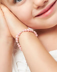 Pink Pearl Baby Bracelet, Sterling Silver Jewelry Gift