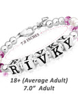Baby Crystals Personalized Pearl Bracelet for Infant Girls - Baby Jewelry - Birthstone Bracelets with Name - Custom Name Bracelet for Women- Baptism Gifts -Teen Girl Gifts - Silver Jewelry Charm