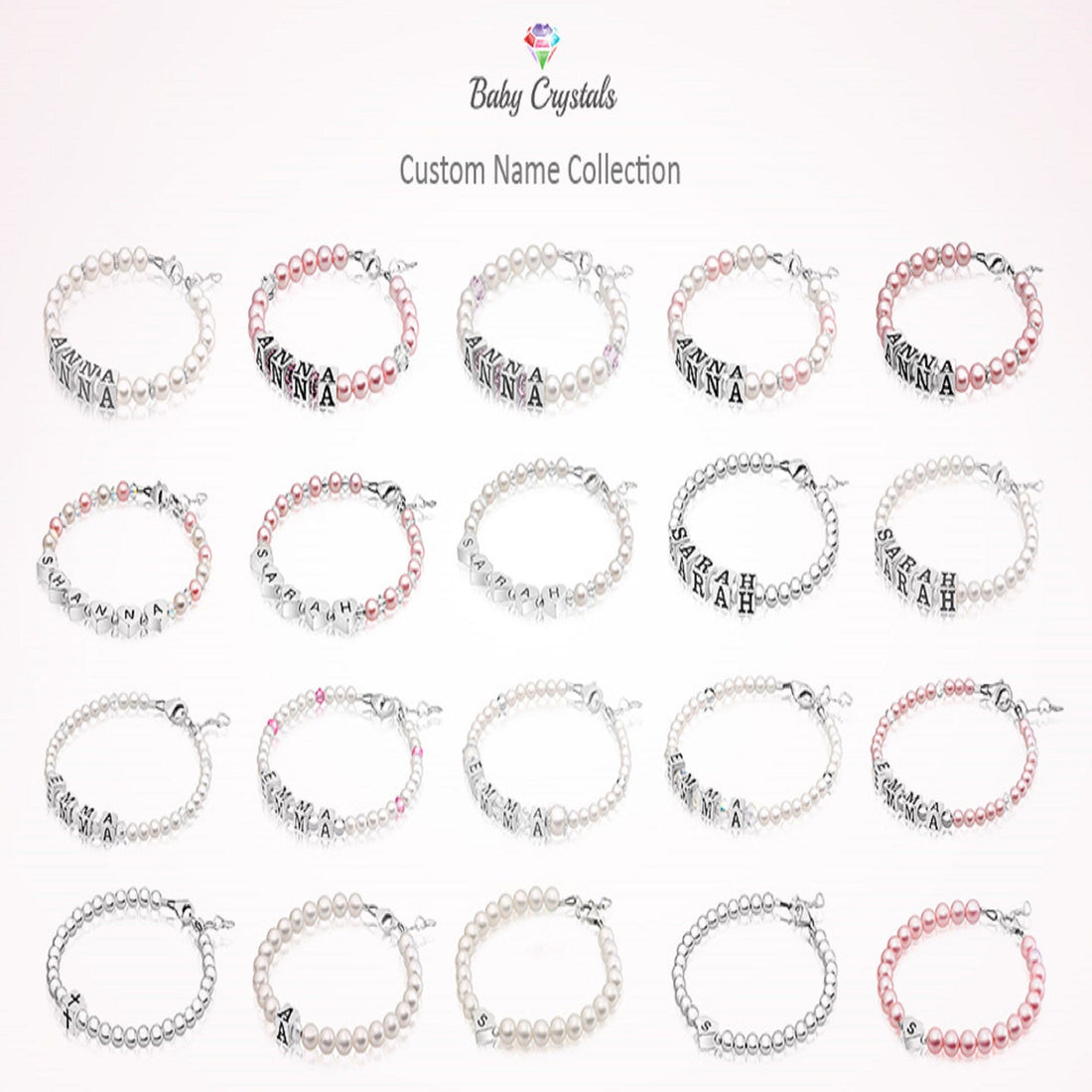 Custom Initial Letter Name Bracelet - Personalized Bracelets for Girls Baby to Mommy