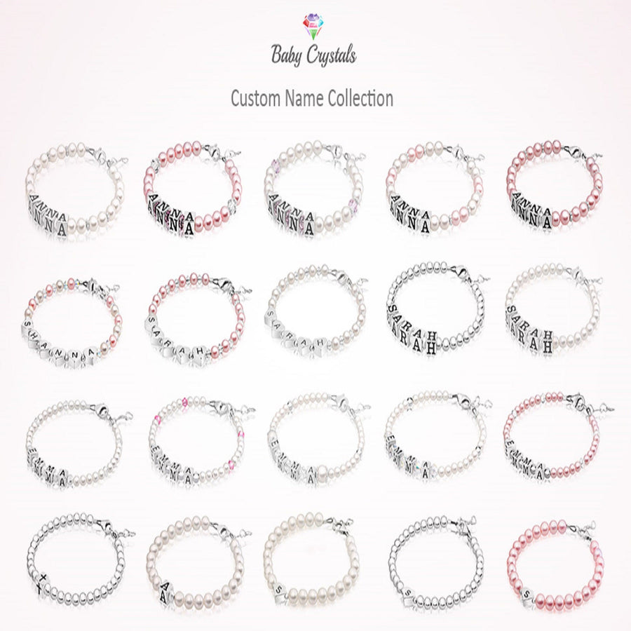 Custom Initial Letter Name Bracelet - Personalized Bracelets for Girls Baby to Mommy