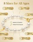 Sterling silver Cross White Pearl Bracelet for Girls Baptism & Christening