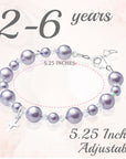 Toddler Baby Baptism & Christening Sterling silver Cross Charm Bracelet Lavender Pearl