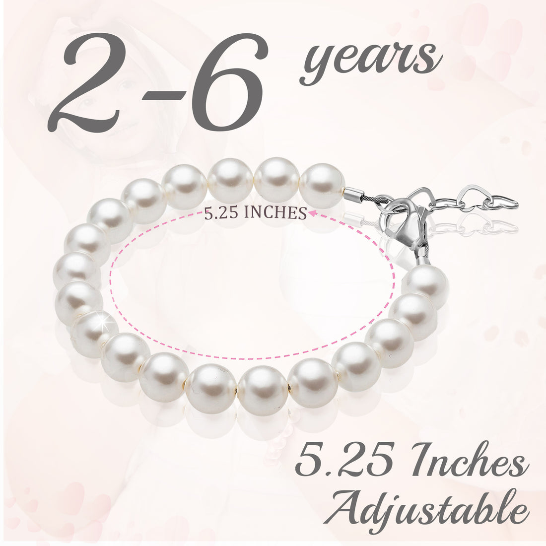 Sterling Silver White Pearl Bracelet for Girls