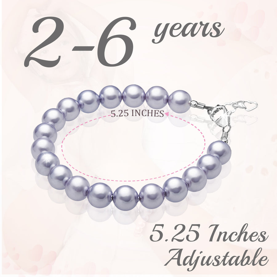 Sterling Silver Elegant Bracelet for Girls with Lavender Pearls