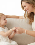 Sterling silver Cross White Pearl Bracelet for Girls Baptism & Christening