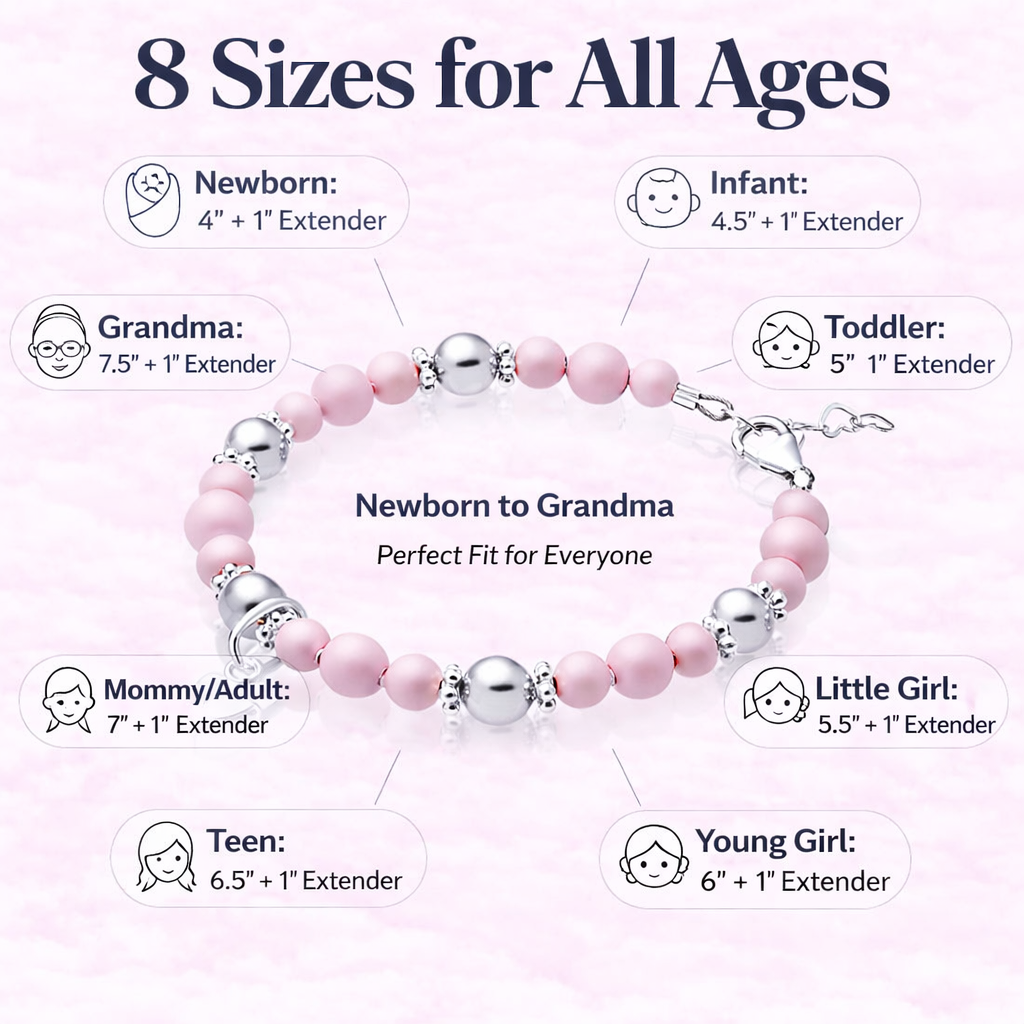 Sterling Silver Heart charm Bracelet for Girls with Pastel Rose Pearls