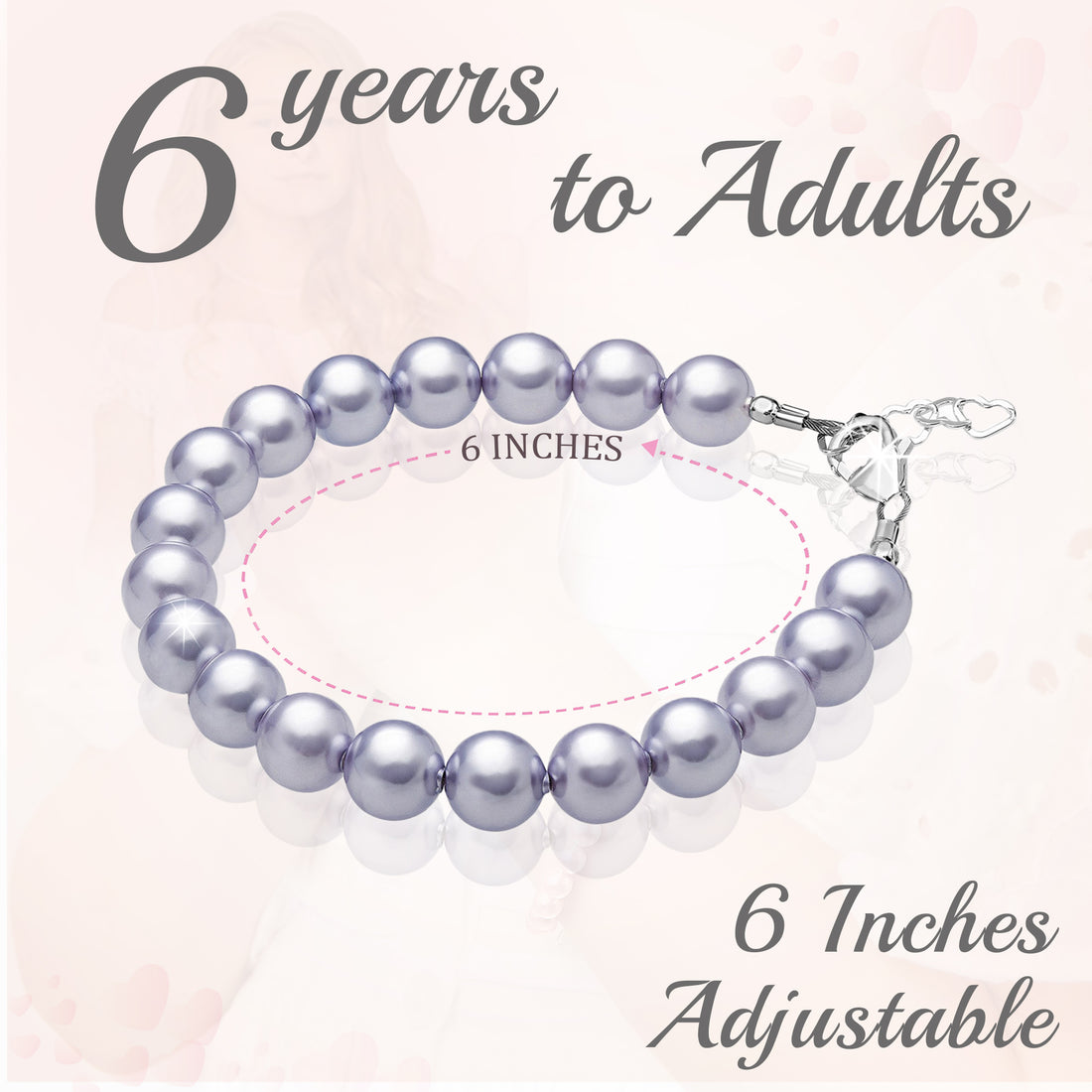 Teen Girl Elegant Bracelets with Lavender Pearls