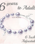 Teen Girl Baptism & Christening Sterling silver Cross Charm Bracelet Lavender Pearl