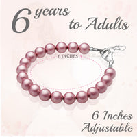 Teen Girl Elegant Bracelets with Rose Pearls