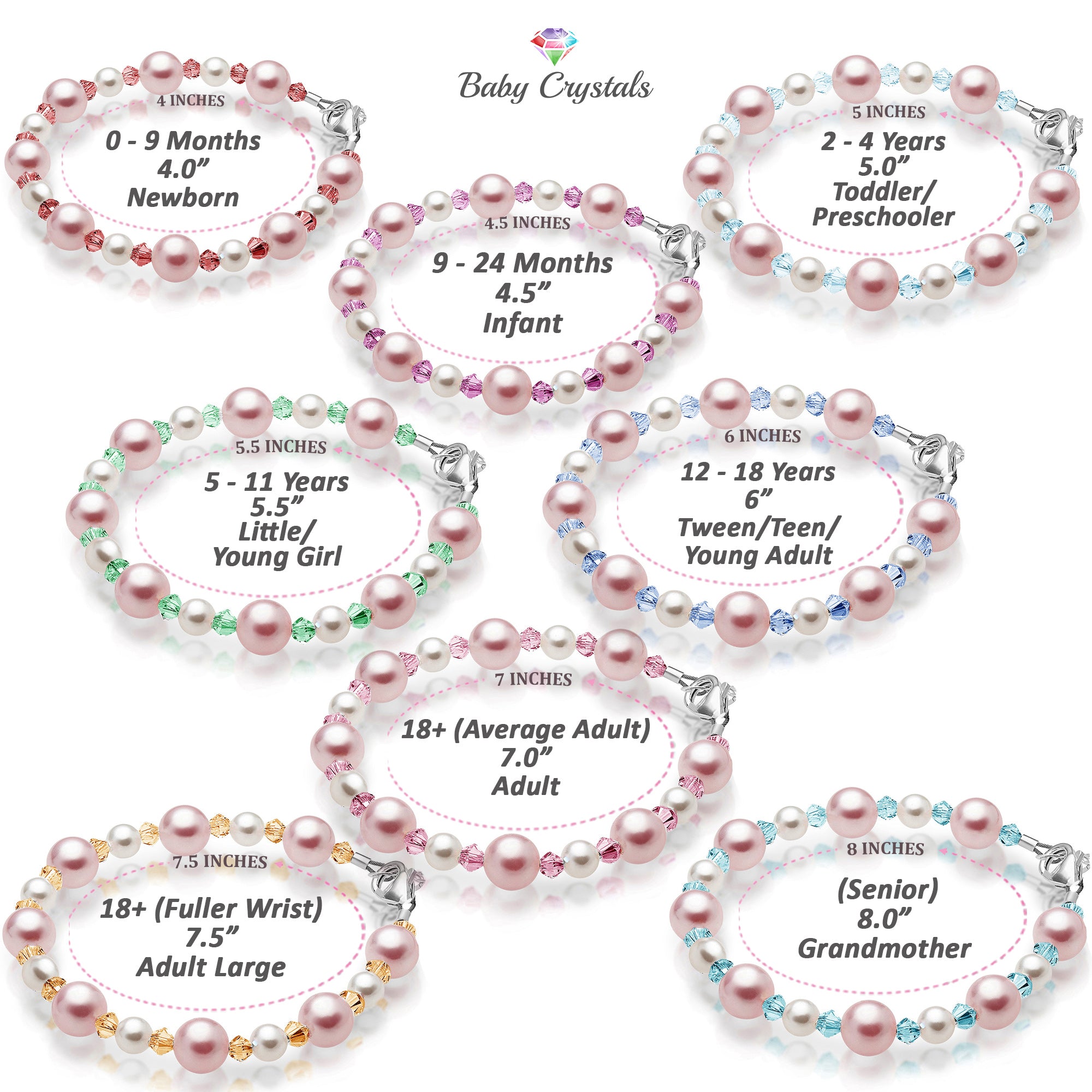 Baby Crystals Custom Birthstone Bracelet with Initial &amp; Charm Options – Sterling Silver &amp; 14k Gold Plated Jewelry for Girls &amp; Women, Birthday Gift