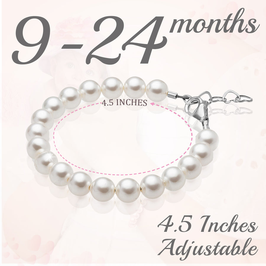 Sterling Silver White Pearl Bracelet for Girls