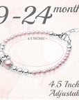 Infant Baby Girl Sterling Silver Beads Box Cross Pink Pearl Bracelet