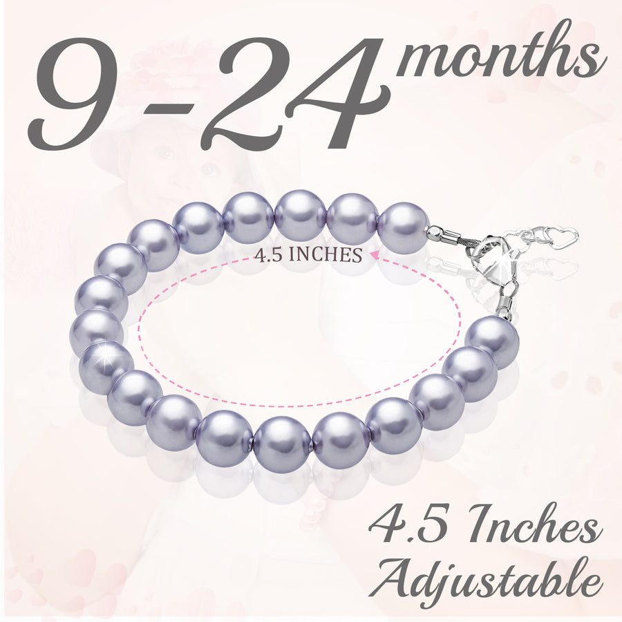 Infant Baby Girl Elegant Bracelet with Lavender Pearls