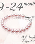 Sterling Silver Elegant Bracelet for Girls with Pink Pearls