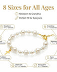 Sterling silver Cross White Pearl Bracelet for Girls Baptism & Christening
