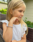 Teen Girl Baptism & Christening Sterling silver Cross Charm Bracelet Lavender Pearl