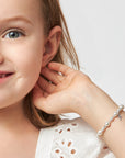 Teen Girl Baptism & Christening White Pearl Sterling silver Cross Charm Bracelet