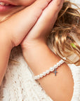 Toddler Baby White Pearl Bracelet Baptism & Christening Sterling Silver Cross Charm