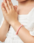 Toddler Baby Girl Sterling Silver Cross Baptism & Christening Pink Pearl Bracelet