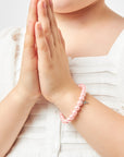 Pink Pearl Baby Charm Bracelet, Sterling Silver Baptism Cross