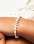 Toddler Baby Sterling Silver Cross White Pearl Christening Baptism Bracelet