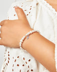 Teen White Sterling Silver Cross Bracelet Crimps Baptism