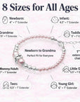 Pink Pearl Charm Bracelet, Silver Beads & Sterling Silver Box Cross