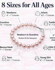 Pink Pearl Baby Charm Bracelet, Sterling Silver Baptism Cross
