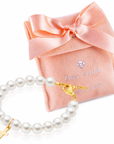 Infant Baby Sterling Silver Cross Baptism & Christening White Pearl Bracelet