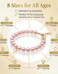 Infant Baby Girl Sterling Silver Cross Baptism & Christening Pink Pearl Bracelet
