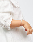 Infant Baby Sterling Silver Cross Baptism & Christening White Pearl Bracelet