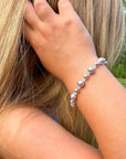 Lavender Pearl Baby Bracelet, Sterling Silver Crystal Jewelry