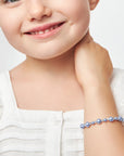 Little Girl Toddler Bracelet with Lavender Pearls & Clear Crystals