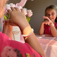 Little Girl Toddler Elegant Bracelet with Pink Pearls