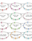 Personalized Birthstone Jewelry Pearl Bracelet for Girls with Birthstone Crystals