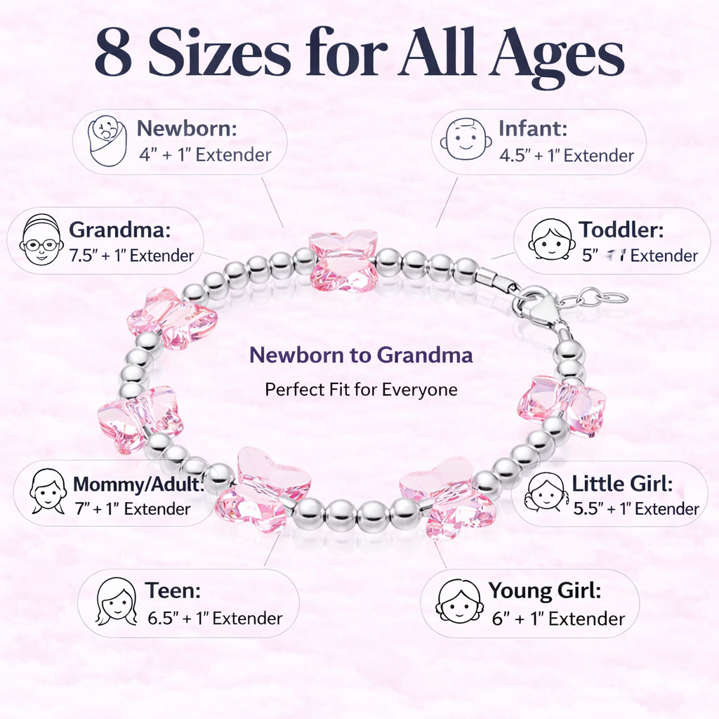 Little Girl Toddler Pink Butterfly Bracelet