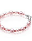 Baby Crystals Personalized Sterling Silver Pearl Initial Charm Bracelet
