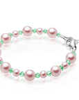 Baby Crystals Personalized Sterling Silver Pearl Initial Charm Bracelet