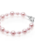 Baby Crystals Personalized Sterling Silver Pearl Initial Charm Bracelet