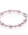 Baby Crystals Personalized Sterling Silver Pearl Initial Charm Bracelet
