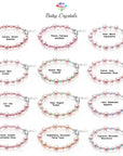 Baby Crystals Personalized Sterling Silver Pearl Initial Charm Bracelet