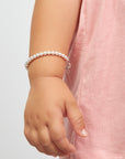 White Pearl Toddler Bracelet, Sterling Silver Birthday Gift