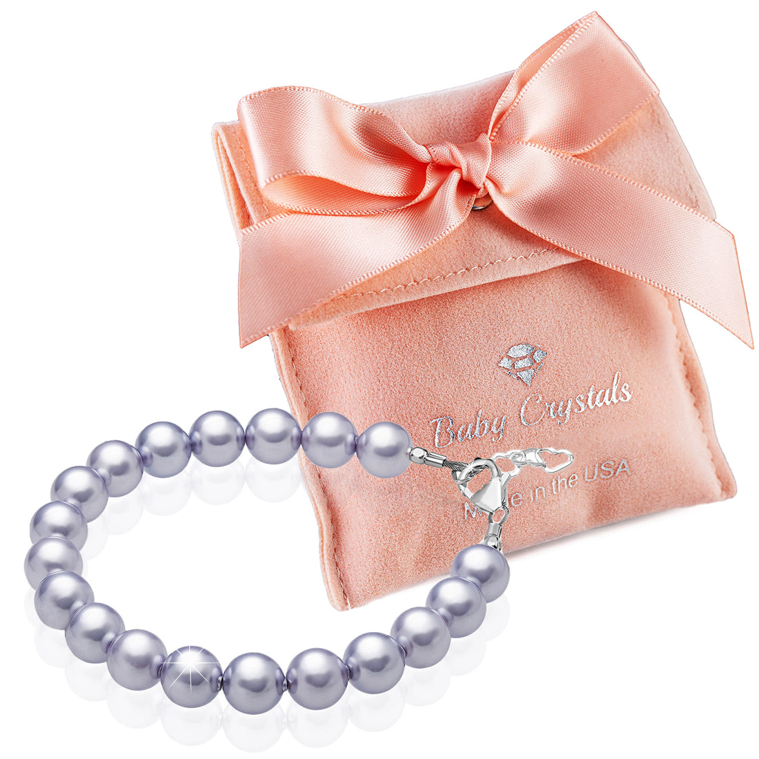 Sterling Silver Elegant Bracelet for Girls with Lavender Pearls