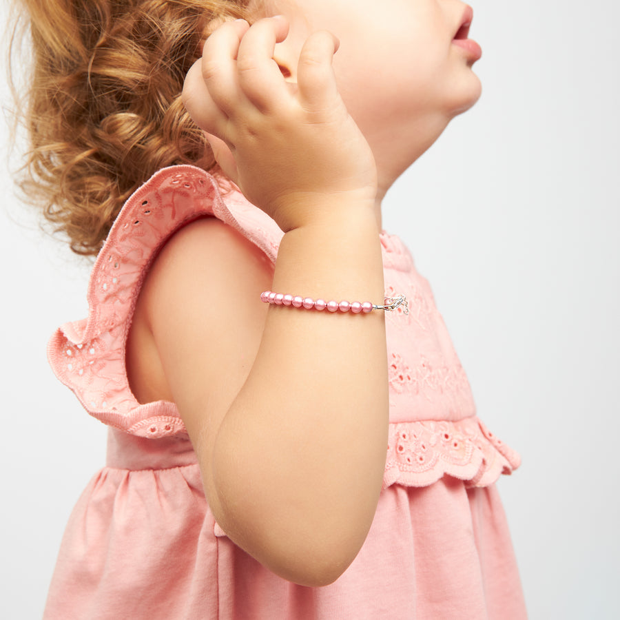 NewBorn Baby Girl Elegant Bracelet with Rose Pearls