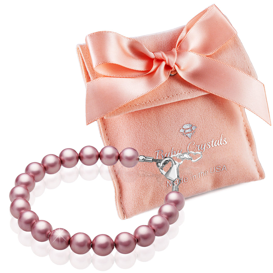 Sterling Silver Bracelet for girls with Rose Pearls
