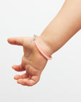 Pink Pearl Toddler Bracelet, Sterling Silver Birthday Gift