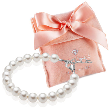 Sterling Silver White Pearl Bracelet for Girls