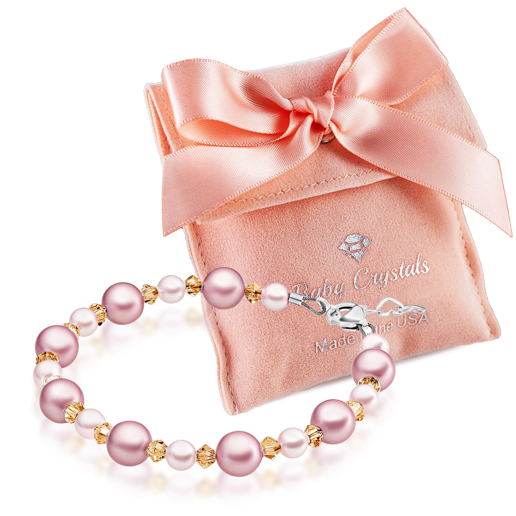 Baby Crystals Custom Birthstone Bracelet with Initial &amp; Charm Options – Sterling Silver &amp; 14k Gold Plated Jewelry for Girls &amp; Women, Birthday Gift