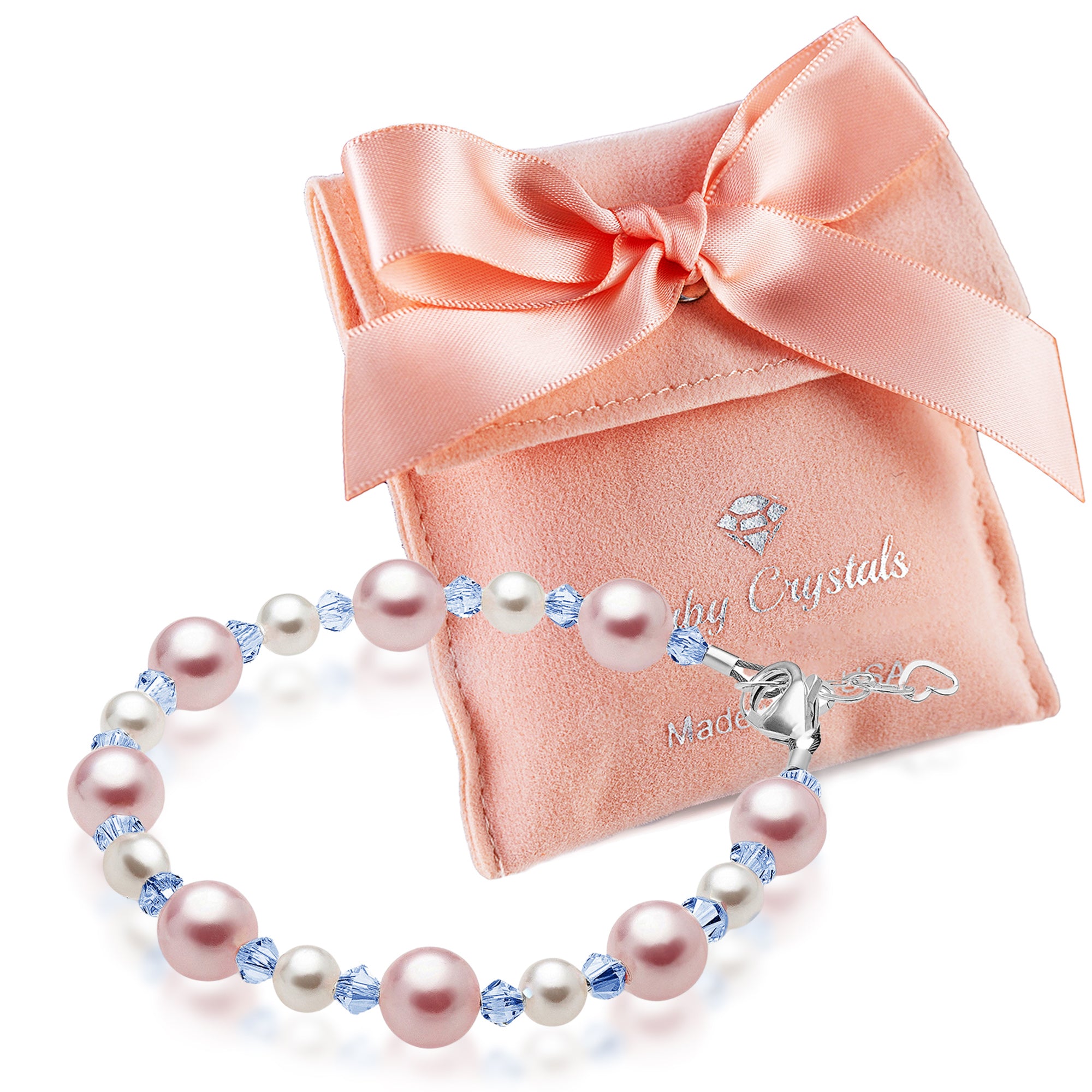 Baby Crystals Custom Birthstone Bracelet with Initial &amp; Charm Options – Sterling Silver &amp; 14k Gold Plated Jewelry for Girls &amp; Women, Birthday Gift