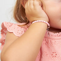 Infant Baby Girl Pastel Rose Pearl Bracelet